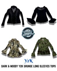 Y2K Dark & Moody Y2k Grunge Long Sleeves Tops - UM..