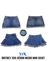 Y2K Britney Era Denim Micro Mini Skirts - UMW0041
