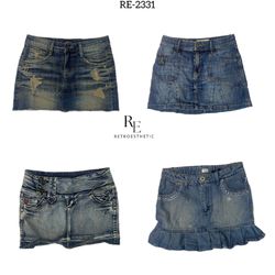 Y2k unique Mini Denim Skirts (RE-2331)