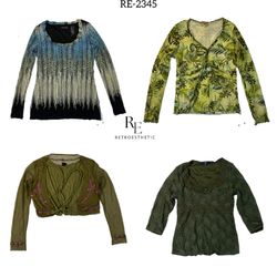 Y2K Forest Vibe Full Sleeve Mesh Mix Tops (RE-2345..