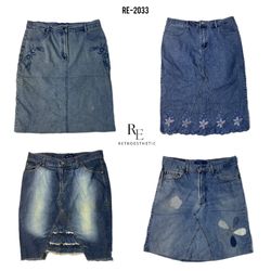 Y2K IT Girl Denim Midi Skirts (RE-2033)