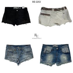 Y2K IT Girl Denim Micro Mini Shorts(RE-2253)
