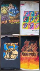 1980年代と1990年代のビンテージプリントTシャツ、アイコニックなバンドTシャツを含む