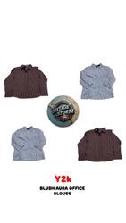 Y2K Blush Aura Office Blouses