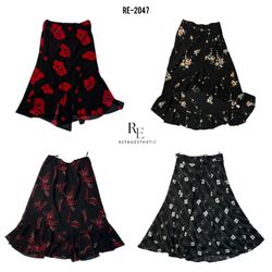 Y2K Floral Summer Poly Skirts (RE-2047)