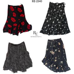 Y2K Floral Summer Poly Skirts (RE-2340)