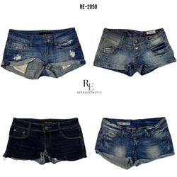 Y2K IT Girl Denim Micro Mini Shorts (RE-2050)