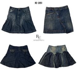 Y2K Britney Era Denim Midi Skirts (RE-2051)
