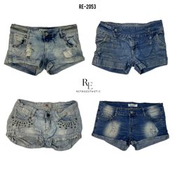 Y2K Unique Denim Shorts (RE-2053)