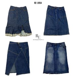 Y2K IT Girl Denim Midi Skirts (RE-2054)