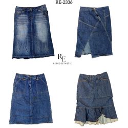 Y2K IT Girl Denim Midi Skirts (RE-2336)