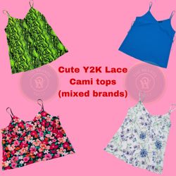Y2K Cute Lace Cami tops