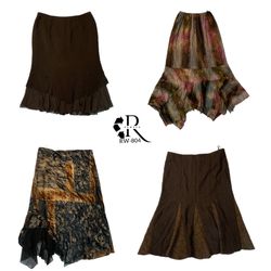 Y2K Unique Earthy Tone Poly Skirts (RW-804)
