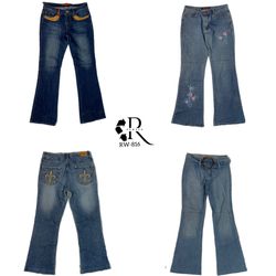 Y2K Unique Denim Flared Jeans(RW-816