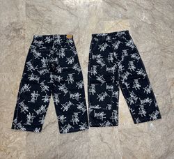 Rework-Stil Stussy bedruckte Arbeitskleidung Baggy..
