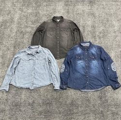 Pacote de Camisa Jeans e Western Y2K