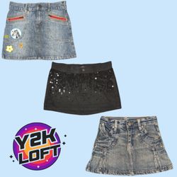 Y2K Paris Hilton Era Denim Micro Mini Skirts