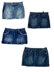 Y2K Women’s Denim Skirt Lot | 2000s Low Rise Mini ..