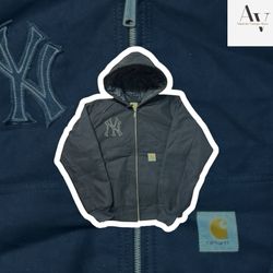 Carhartt Rework-Stil schwarze NY HOODED JACKETS