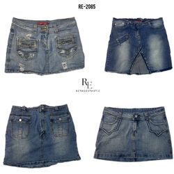 Y2K Cyber Girl Era Denim Mini Skirts (RE-2085)