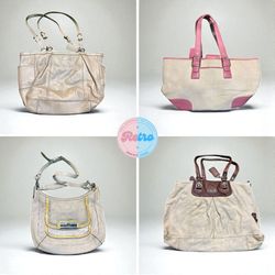 Coach Neutral & Pink Accent Tote Bags – 14 Pcs