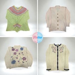 Vintage Knit & Floral Sweaters – Women’s Wear