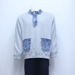 CR598 Pullover in patchwork di denim urbano ricicl..