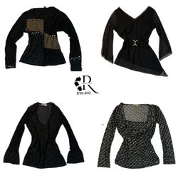 Y2K Black mesh full sleeve Tops(Rw-840)