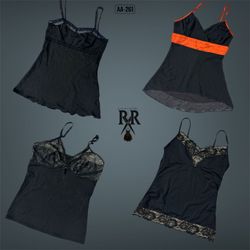 Y2K Black Gothic Cami Tops (AA-261)
