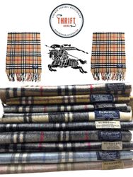 T1612 Burberry Sciarpe 100% Autentico Cashmere/Lan..