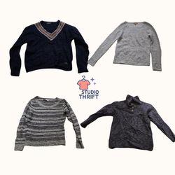 Y2k vintage knit sweaters bundle-cozy retro pullov..