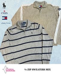 Maglioni in cotone premium a zip quarti Ralph Laur..