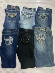 R149 Pantalons évasés ornés Y2k pour femmes