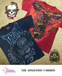 y2kプレミアムアフリクションスタイルTシャツ（TAPOUTを含む）