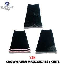 Y2K Crown Aura Maxi Skirts - EV01004