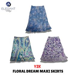 Y2K Floral Dream Maxi Skirts - EV01007