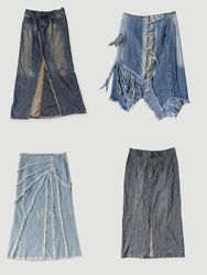 Y2K Grunge Goddess Denim Skirt Collection (Ts-1046..