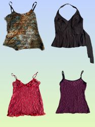 Y2K Lace Camisole & Halter Top Bundle – Vintage 20..