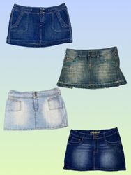 Y2K Denim Mini Skirt Bundle | Retro Chic Low Rise ..