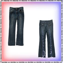 Jeans in denim stile Y2K riciclati con dettagli a ..