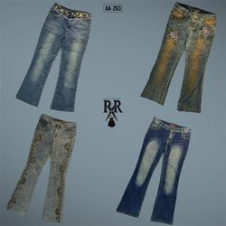 Y2K Unique Embroidery Denim Jeans (AA-263)
