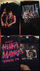 1980年代と90年代の本物のヴィンテージ、トゥパック、ニルヴァーナ、スター・ウォーズなどを含む