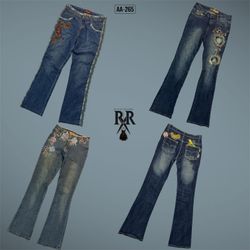 Y2K IT Girl Embroidery Denim Jeans (AA-265)