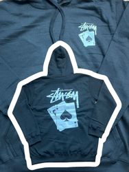 Stussy再構築スタイルポーカーカードフーディ