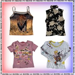 Fun Printed Y2K Tops (SS-1352)