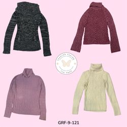 Pull à col roulé en tricot câblé vintage Y2K – Sty..