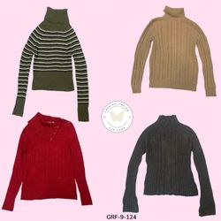 Pull en tricot à col haut Y2K - Style rétro confor..