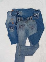 IQ0853 Y2K Retro Glow Flares Jeans