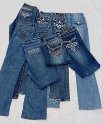 IQ0857 Y2K Millennium Babe Jeans en denim évasés