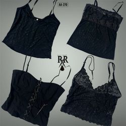 Y2K All Black Gothic Cami Tops (AA-270)